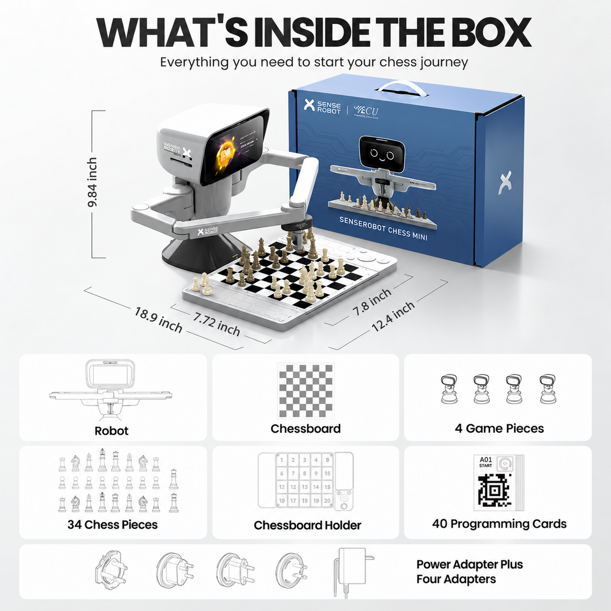 Senserobot chess mini portable chess set