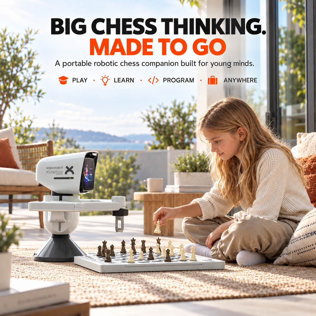 Senserobot chess mini portable chess set