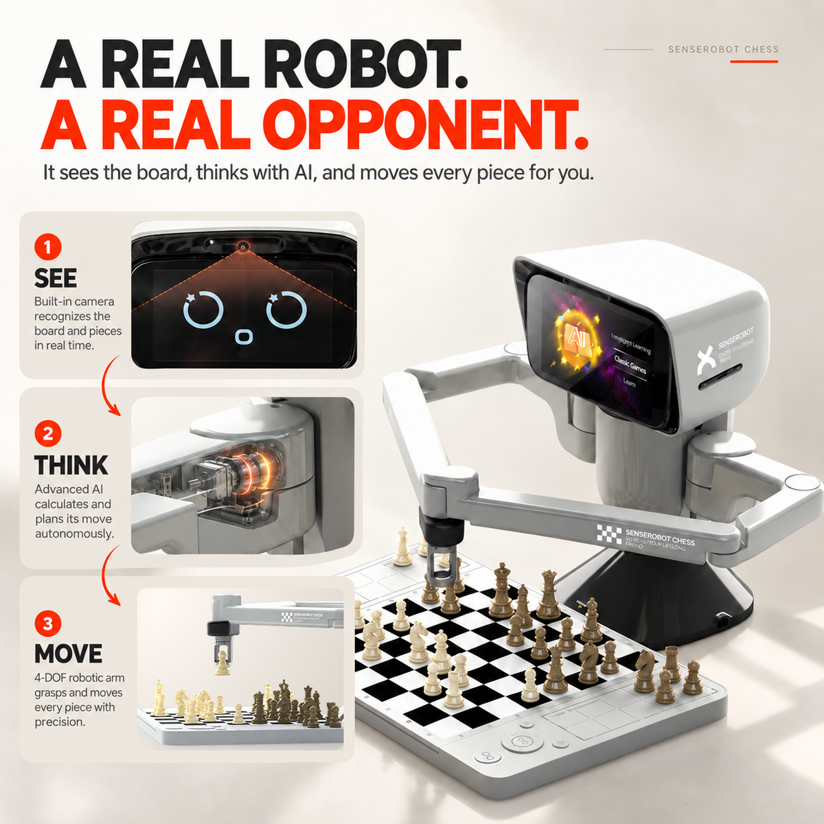 Senserobot chess mini portable chess set