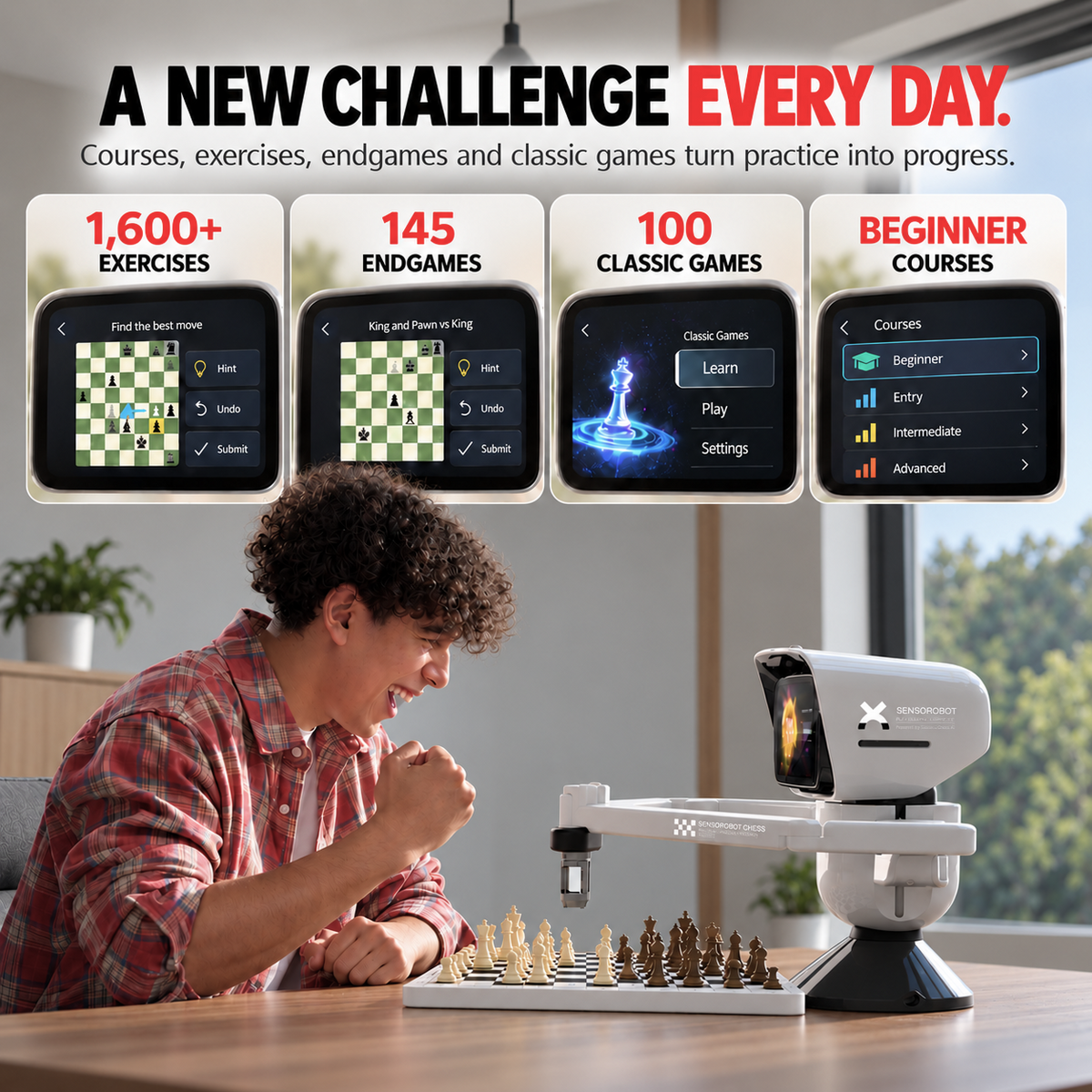 Senserobot chess mini portable chess set