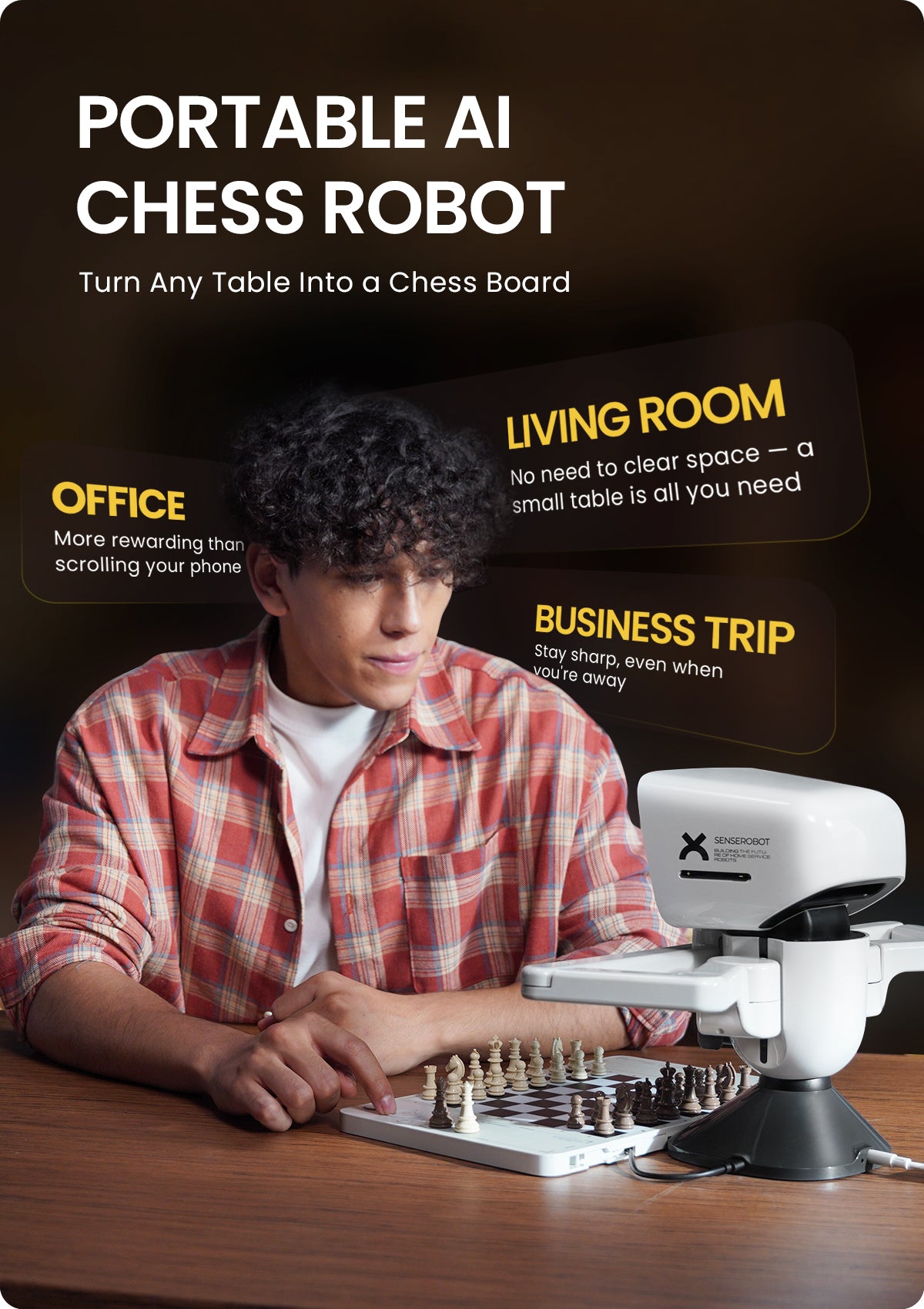 Senserobot chess mini portable chess set