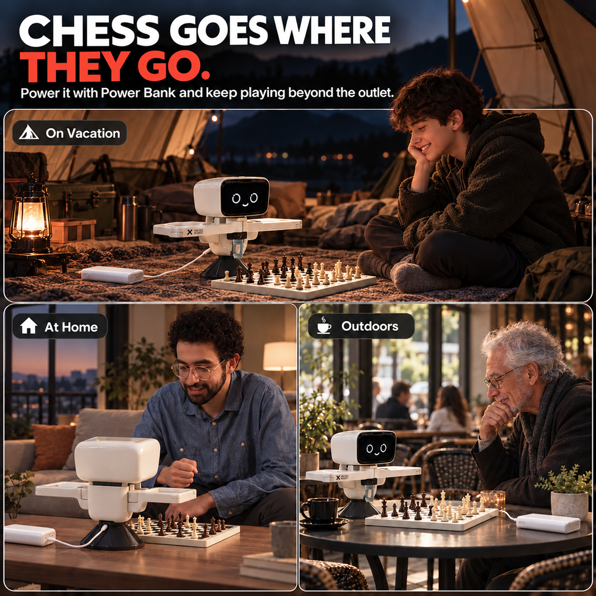 Senserobot chess mini portable chess set